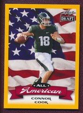 2016 Leaf Draft All American #AA-03 Conner Cook Gold Rookie Michigan State Mint