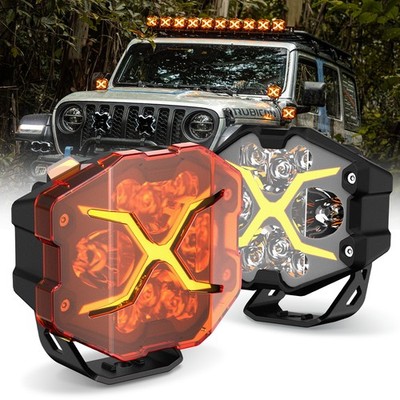 NOVSIGHT 4 Inch LED Pods X Series Off Road Driving Light 6000lm for Ford Toyota
