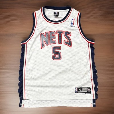Vintage New Jersey Nets Jason Kidd 5 Reebok Stitched Basketball Jersey Youth XL