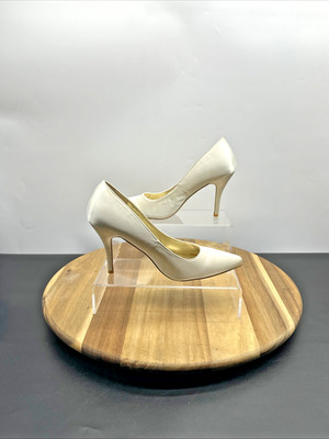 Essex Glam Damen-Slipper Hochzeit Braut Stiletto UK-Größe 7 elfenbeinfarben Satin