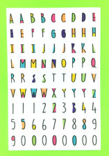 Colorful Alphabet Letters Sticker Sheet