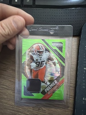 2025 Panini Prizm MYLES GARRETT Premier Patch Green Pulsar #PJY-MGT Browns