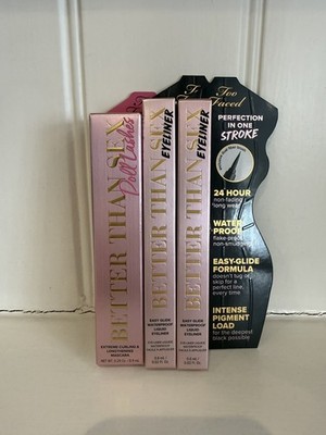 NEU UND VERPACKT Too Faced Better Than S*x Doll Lashes Mascara 2 x Liquid Eyeliner Black 