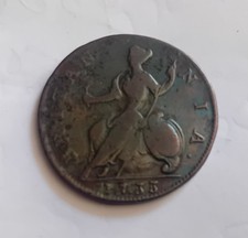 GEORGE II HALF PENNY COIN,  1733.