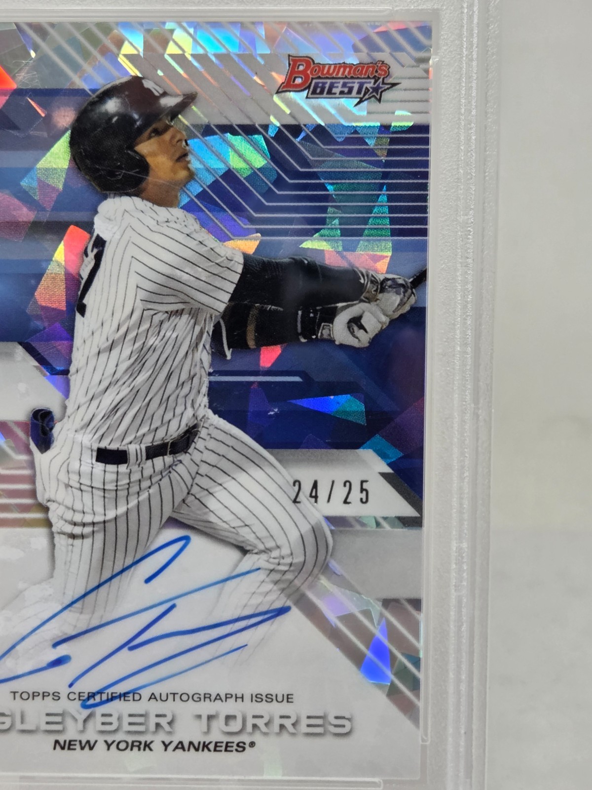2017 Bowman Best Atomic Refractor Auto GLEYBER TORRES RC CARD/25 PSA 10 GEM MINT view 2