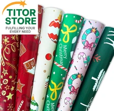 Christmas Wrapping Paper & Gift Bags - Red, Green & White Tissue Paper - Christm