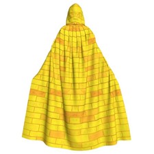 Aulwewd Brick Road of Yellow Halloween Hooded Cloaks Witch One Size, Black