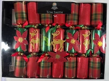 Tom Smith Holiday Festive Luxury Crackers 7 Pack Red/Green/Gold Christmas READ