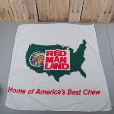 Pañuelo Red Man Land Chew Bandana Vintage Grande Aprox. 2 pies X 2 pies