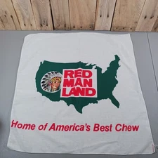 Red Man Land Chew Bandana Handkerchief Vintage Large Approx. 2 Ft X 2 Ft