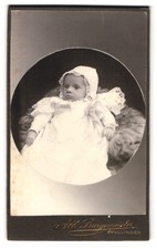 Photograph Karl Burgemeister, Pfullingen, portrait of a toddler in baptismal ...
