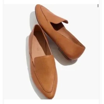 Madewell Frances Skimmer Leather Flats Brown Pointed Toe Size 6e