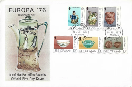 1976 Isle of Man Europa. Ceramic Art First Day Cover