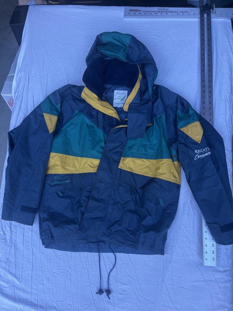 Regatta Offshore Jacket Mens Large Blue Hooded Waterproof Windbreaker Outdoor View 2