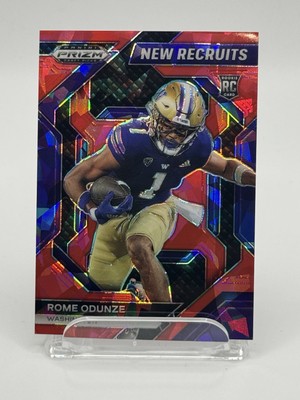 2024 Prizm Draft Picks Red Ice New Recruits RC Rome Odunze Chicago Bears RC