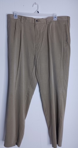 Tommy Bahama Pants 100% Silk Pleated Khaki 42x30 Beige Casual Relaxed Fit Tropic - Picture 6 of 10