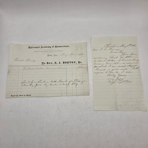 1869 Episcopal Academy of Connecticut Rev Sanford J Horton Letter and Check
