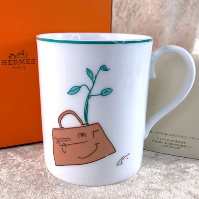 Vintage Hermes Paris Mug Cup Kelly Bag 1998 Limited Porcelain