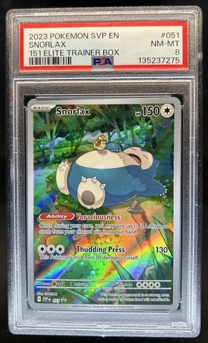 2023 Pokemon SV Black Star Promos Snorlax #051 PSA 8