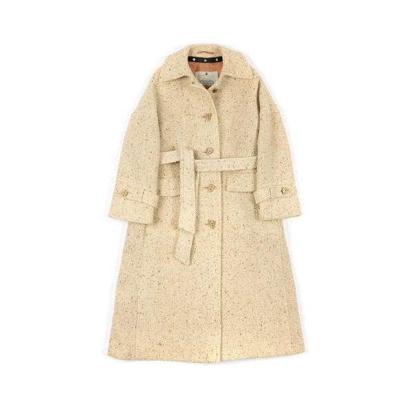 Women Aquascutum Coat Beige Wool 38 / M / 46