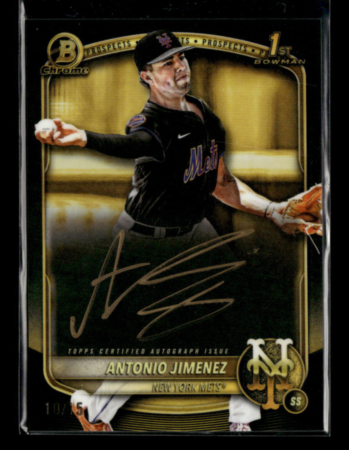 Antonio Jimenez 2025 Bowman Draft 1st Chrome Prospect Auto Gold Ink /15 SSP [zj