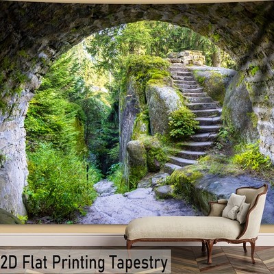 1pc Extra Large Cave Tree Ladder Tapestry - High-Definition Digital Print, Polye