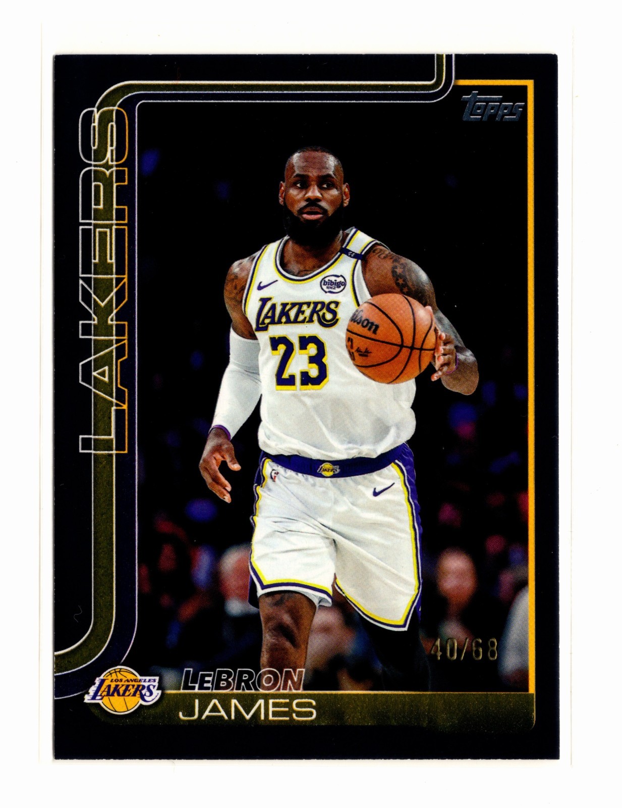 2025-26 Topps Black #150 LeBron James /68 FIRST TOPPS SSP (LOS ANGELES LAKERS)