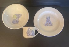 Herend Piatto Bambino Ciotola Tazza Tazza Tazza Orso Blu Elefante Coniglietto Doccia