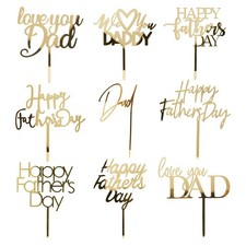 Happy Father's Day Cake Topper Cake topper Acrylic Mirror Cake topper Decorat...