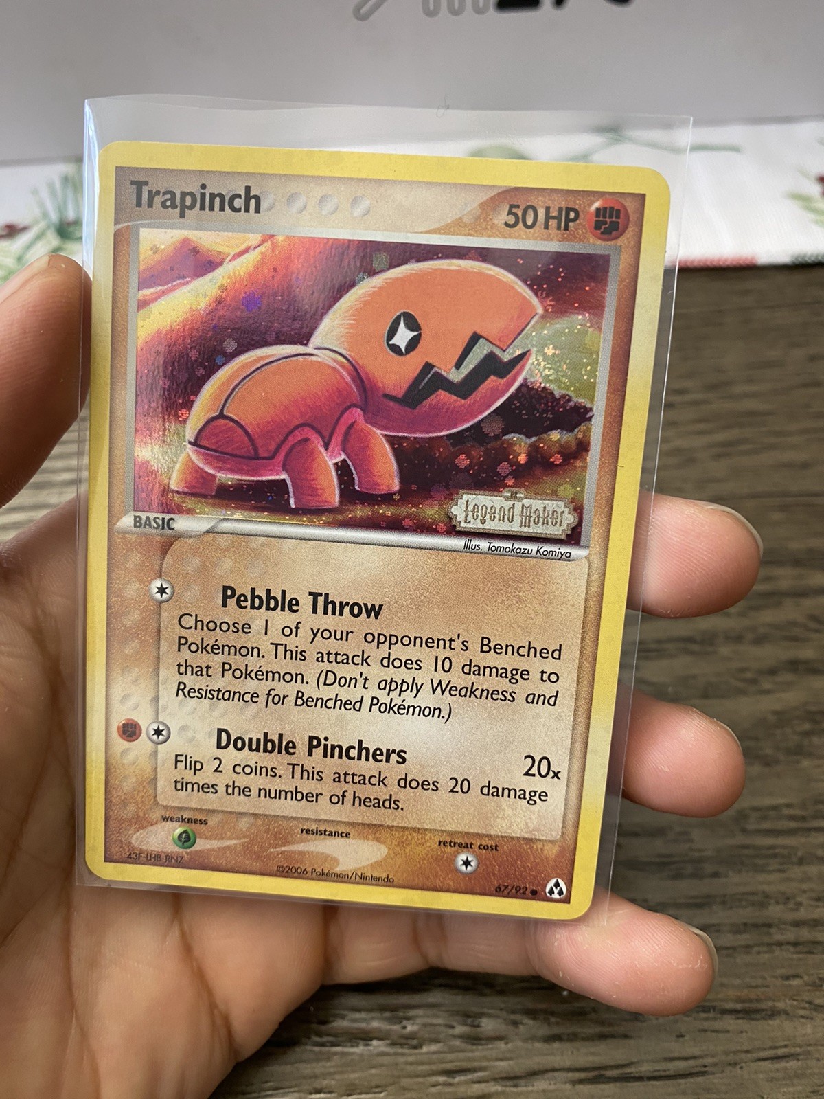 Trapinch 67/92 Ex Legend Maker Reverse Holo Foil Stamped Pokémon Card  NM SWIRL