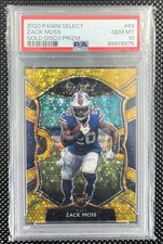 2020 Panini Select #69 Zack Moss Gold Disco Prizm /10 PSA 10 Gem Mint Rookie