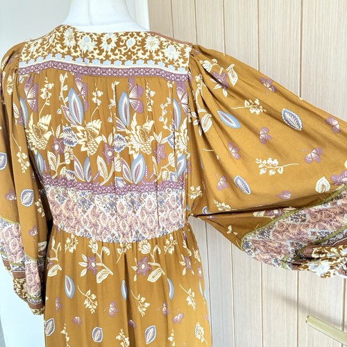 Jaase @ Anthropologie soft floral print maxi dress boho feminine M Holiday Sun - Picture 15 of 18