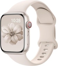 Soft Silicone Strap Compatible with Apple Watch Series 9 40mm 44mm Waterproof