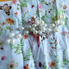 A Beautiful hair Comb With Faux Pearls and mirrored beads For Bride Or b/maids