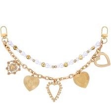 Bag Chain Charm for Handbag Purse - Layered Gold Heart Pendant Gold - Heart