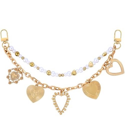  Bag Chain Charm for Handbag Purse - Layered Gold Heart Pendant Gold - Heart