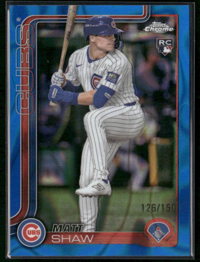 2025 Topps Chrome - Matt Shaw #219 Blue RayWave Refractor /150 (RC)