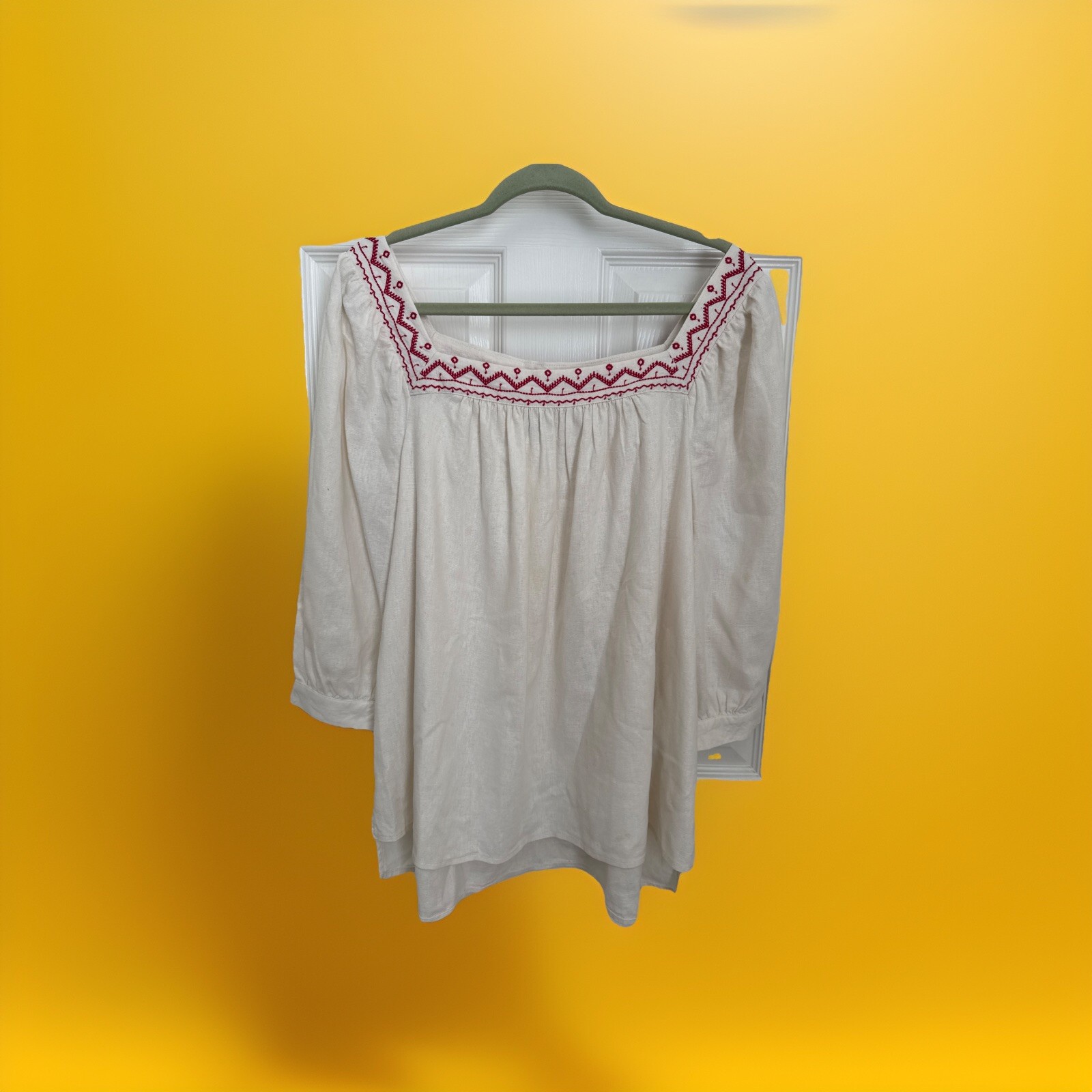 Universal Thread Pullover BOHO Linen Blend Embroi… - image 1