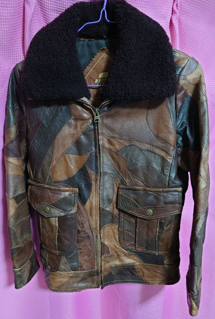 Hysteric Glamour Patchwork Leather Jacket Mouton … - image 1