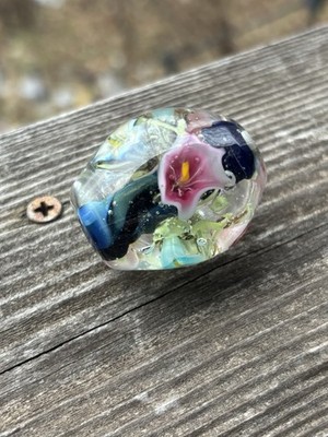 lampwork glass bead handmade Big Fat Floral Bead By Sara Sally LaGrand