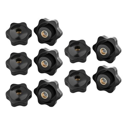 Eurowagens Handle Thread Mechanische Schwarze Knöpfe 10er Set Handfestmutter