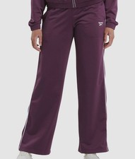 Reebok Women's Purple Plum Pull On Drawstring Tricot Track Pants Size L