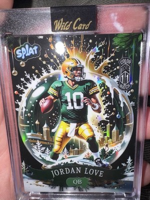 Jordan Love - 2025 Wild Card - Holiday Splat - Jordan Love -True 1/1 Color Match
