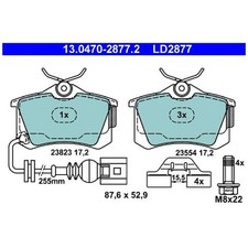 Satz Bremsbeläge Bremsklötze hinten für VW Lupo 1 6X1 Polo 6V5 4 9A4 id76196