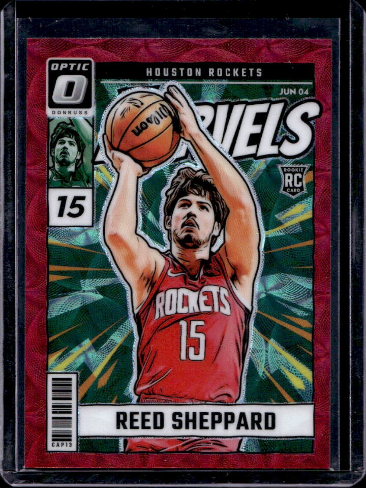 2024-25 Donruss Optic Reed Sheppard Net Marvels RC Red International #4 Rockets