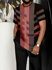 Men's Outfit 2 Piece Set Shirt  Pants Suit PLUS SIZE BIG 5XL