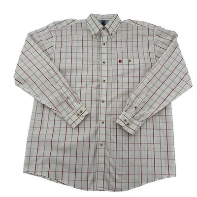 Twenty X Performance Western Men Sz XL Button Down Shirt Rodeo White/Red Plaid