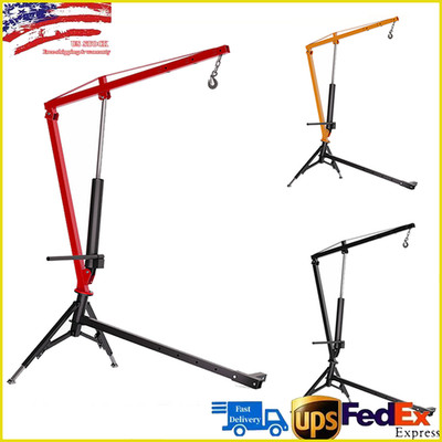 1000 lbs Hydraulic Pickup Truck Crane Hitch Mounted 360° Swivel Steel Hoist Lift