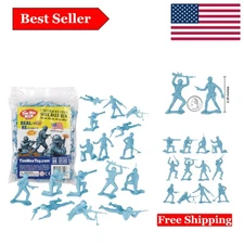 Classic 48pc Powder Blue Army Men - TimMee Figures, Perfect for Play or Display