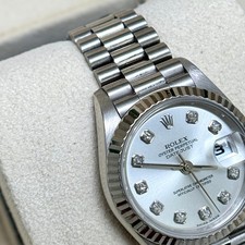 Rolex Lady-Datejust 26mm President Factory Diamond Dial 18K White Gold Box Paper 10